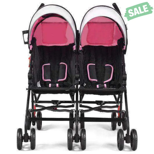 Foldable Twin Baby Double Stroller Ultralight Umbrella Kids Stroller-Black Black Baby Strollers
