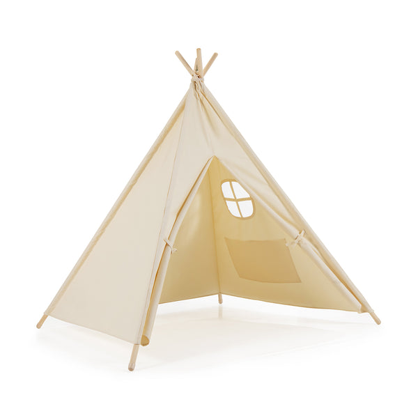 Foldable Kids Canvas Teepee Play Tent - Indoor & Outdoor