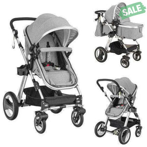 Folding Aluminum Baby Stroller Baby Jogger with Diaper Bag-Blue Blue Baby Strollers