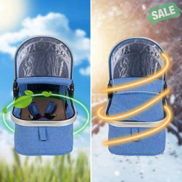 Folding Aluminum Baby Stroller Baby Jogger with Diaper Bag-Blue Blue Baby Strollers