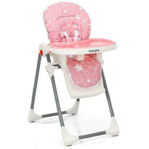 Folding Baby High Dining Chair with 6-Level Height Adjustment-Beige High Chairs
