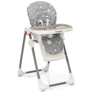 Folding Baby High Dining Chair with 6-Level Height Adjustment-Beige High Chairs