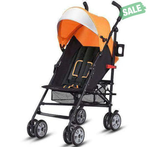 Folding Lightweight Baby Toddler Umbrella Travel Stroller-Black Orange Baby Strollers