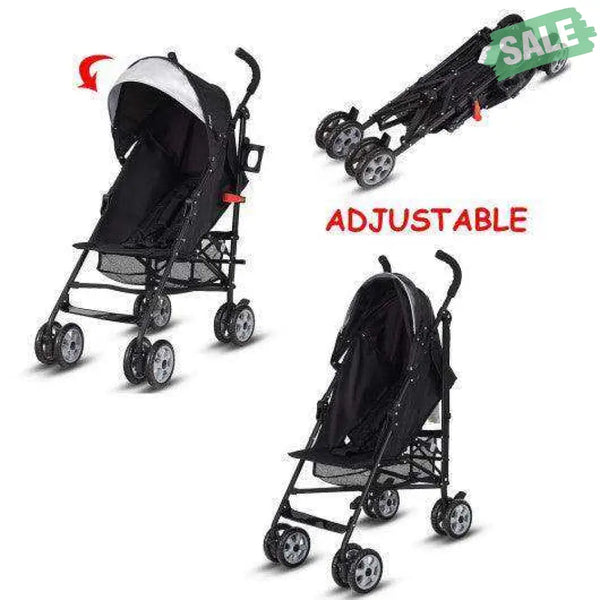 Folding Lightweight Baby Toddler Umbrella Travel Stroller-Black Orange Baby Strollers