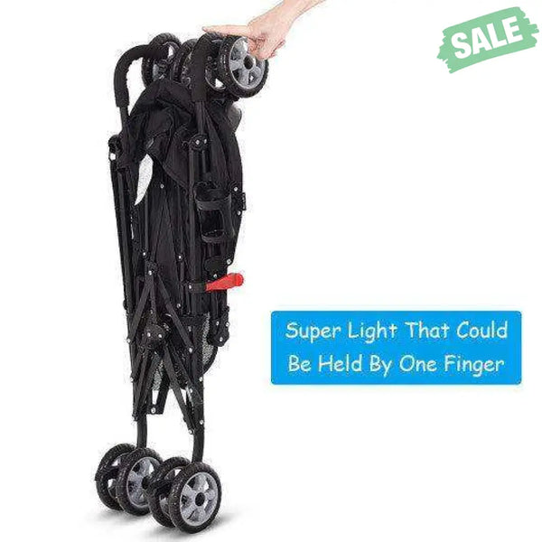 Folding Lightweight Baby Toddler Umbrella Travel Stroller-Black Orange Baby Strollers