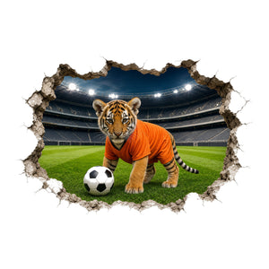 Football Tiger 3D Wall Sticker - product only on white background
