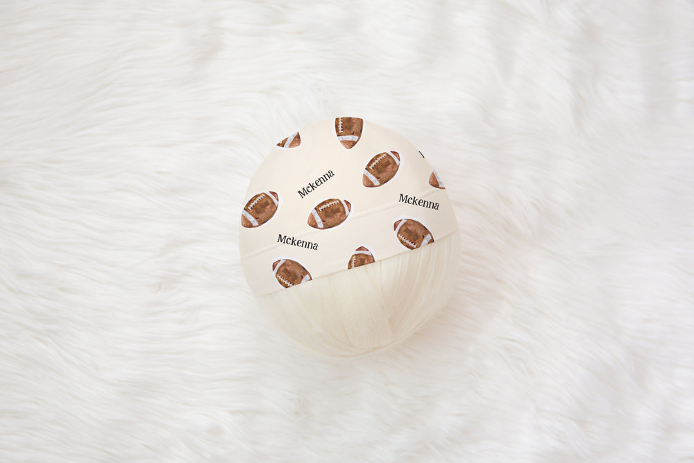 Football Baby Hat – Personalized Infant Sports Headband & Soft Baby Headwear