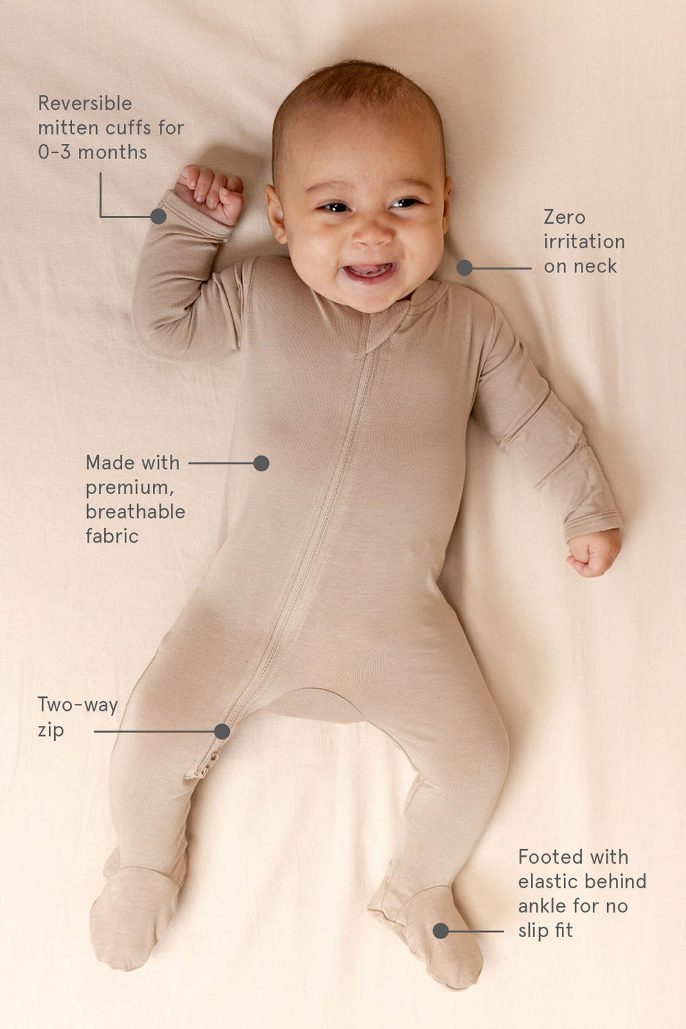 Acadian CloudBlend™ Footed Pajamas for babies, soft and cozy sleepwear in a cute design. Perfect for comfy nights.
