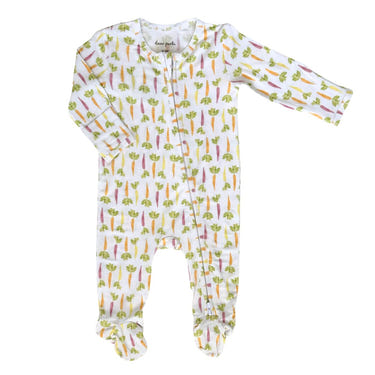 Colorful Carrots Footie Zippered One Piece for babies - cozy and cute seasonal accessory.