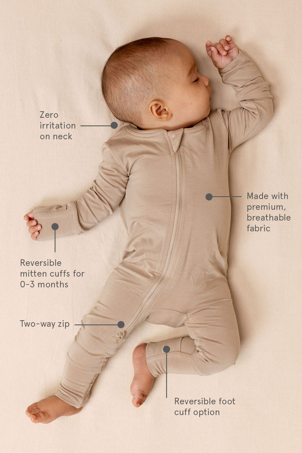 Desert Lark CloudBlend™ footless pajamas for babies, soft and cozy sleepwear for a restful night's sleep.