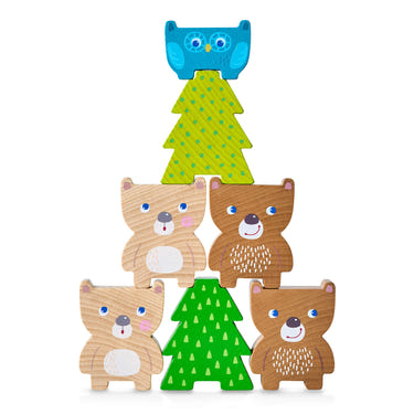Forest Friends Stacking Toy for babies, featuring colorful animal shapes for fun stacking and sorting play.