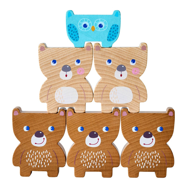 Colorful Forest Friends Stacking Toy for babies, featuring cute animal shapes in a playful arrangement.