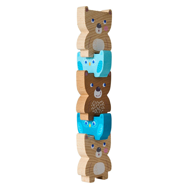 Colorful Forest Friends Stacking Toy for babies, featuring cute animal designs for fun stacking and sorting play.