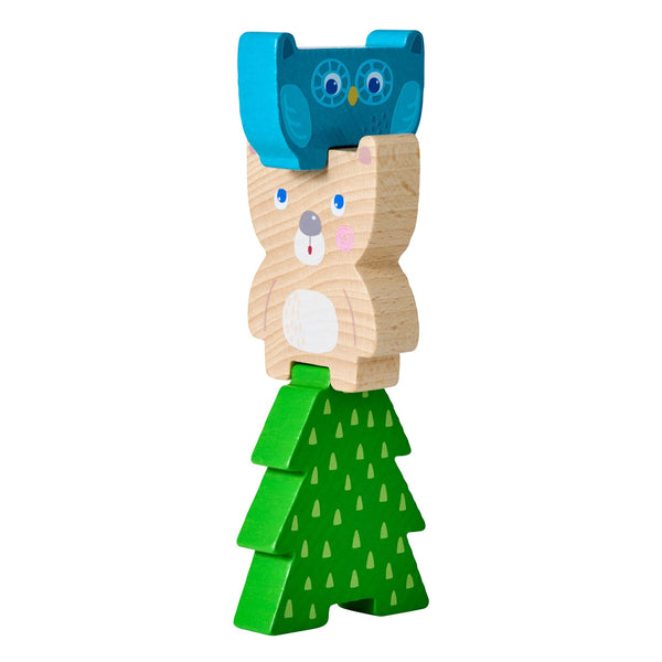 Colorful Forest Friends stacking toy for babies, featuring cute animal designs, perfect for sorting and stacking play.