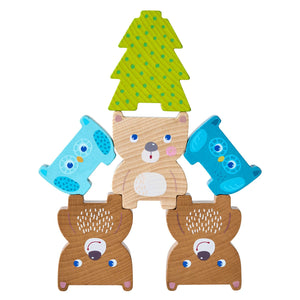 Colorful Forest Friends Stacking Toy for babies, featuring cute animal shapes in a playful arrangement.