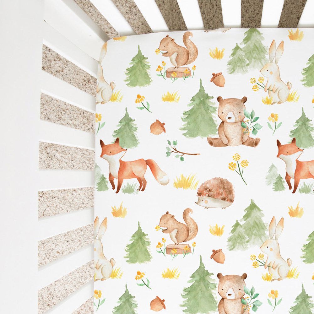 Forest Friends Fitted Crib Sheet