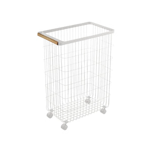 Rolling Wire Basket (24" H)  - Steel + Wood