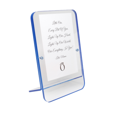 LELLOBABY™ - Acrylic Picture Frame Blue Border (For 4" x 6" Vertical Photos)