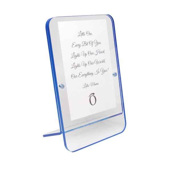 LELLOBABY™ - Acrylic Picture Frame Blue Border (For 4" x 6" Vertical Photos)