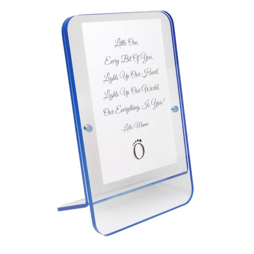 LELLOBABY™ - Acrylic Picture Frame Blue Border (For 4" x 6" Vertical Photos)