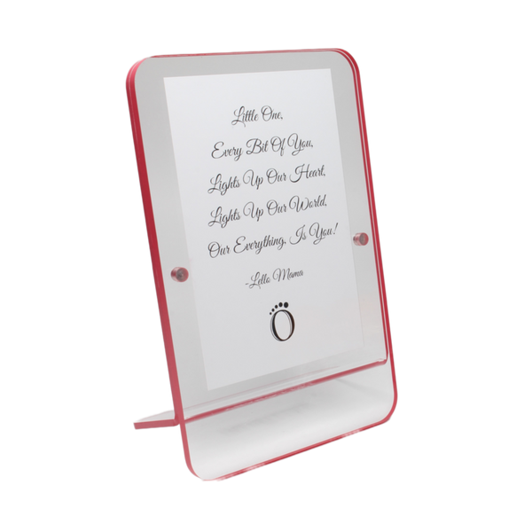 LELLOBABY™ - Acrylic Picture Frame Pink Border (For 4" x 6" Vertical Photos)