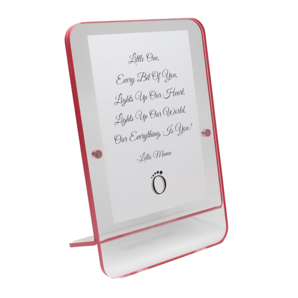 LELLOBABY™ - Acrylic Picture Frame Pink Border (For 4" x 6" Vertical Photos)