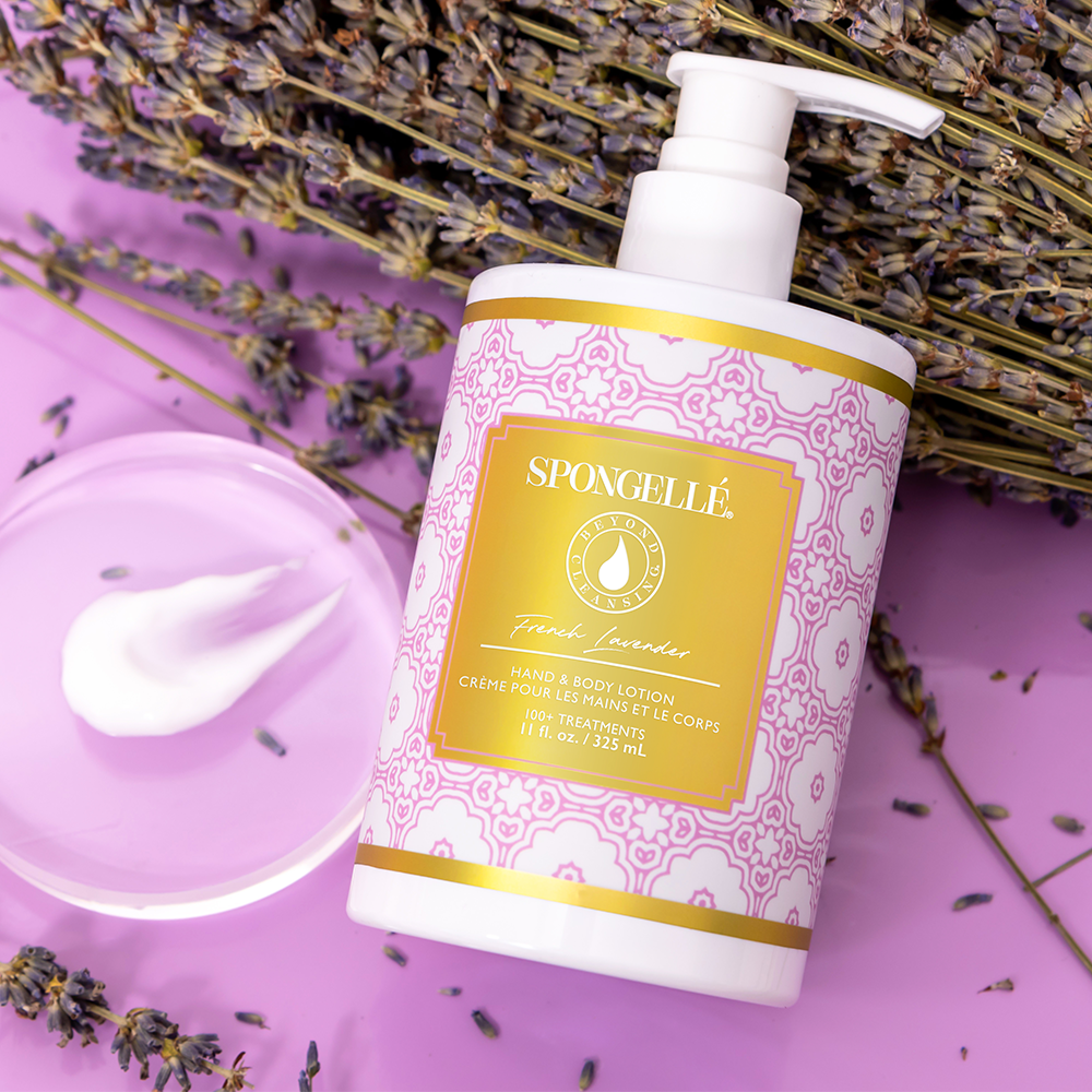 French Lavender body lotion in a sleek bottle, perfect for soothing and moisturizing baby’s delicate skin.