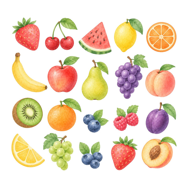 Fruit Wall Decals, Set of 20 - product only on white background