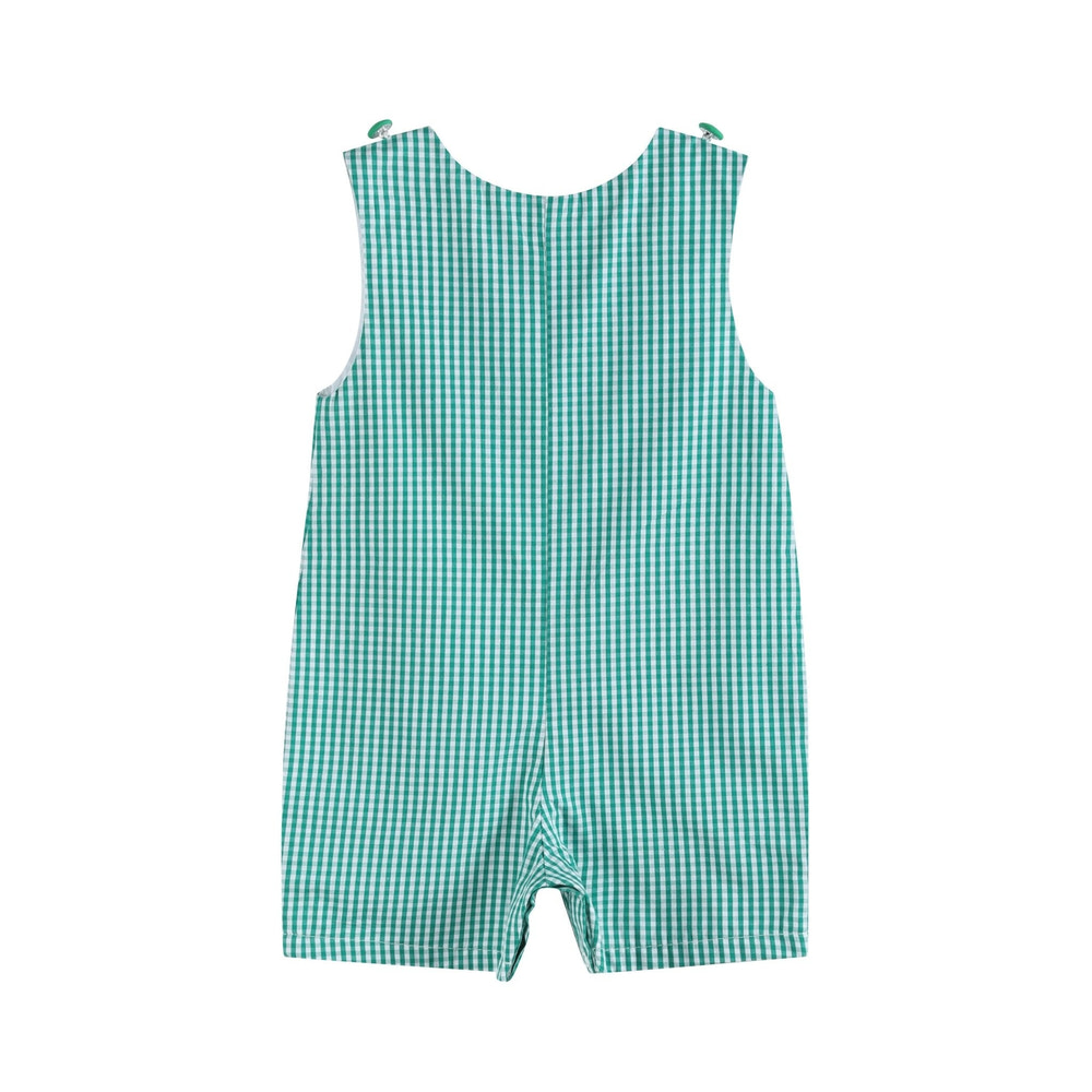 Future Pickleball Player Green Gingham Romper