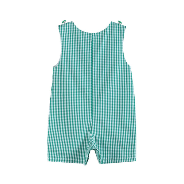 Future Pickleball Player Green Gingham Romper
