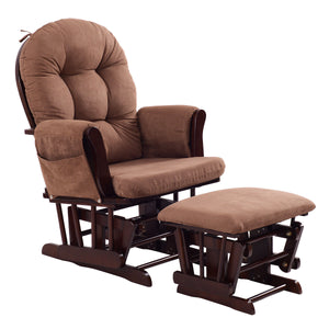 Adjustable Backrest Baby Nursery Rocking Chair & Ottoman Set for Kids Room