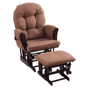 Adjustable Backrest Baby Nursery Rocking Chair & Ottoman Set for Kids Room