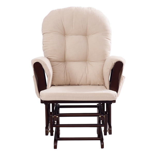 Adjustable Backrest Baby Nursery Rocking Chair & Ottoman Set for Kids Room