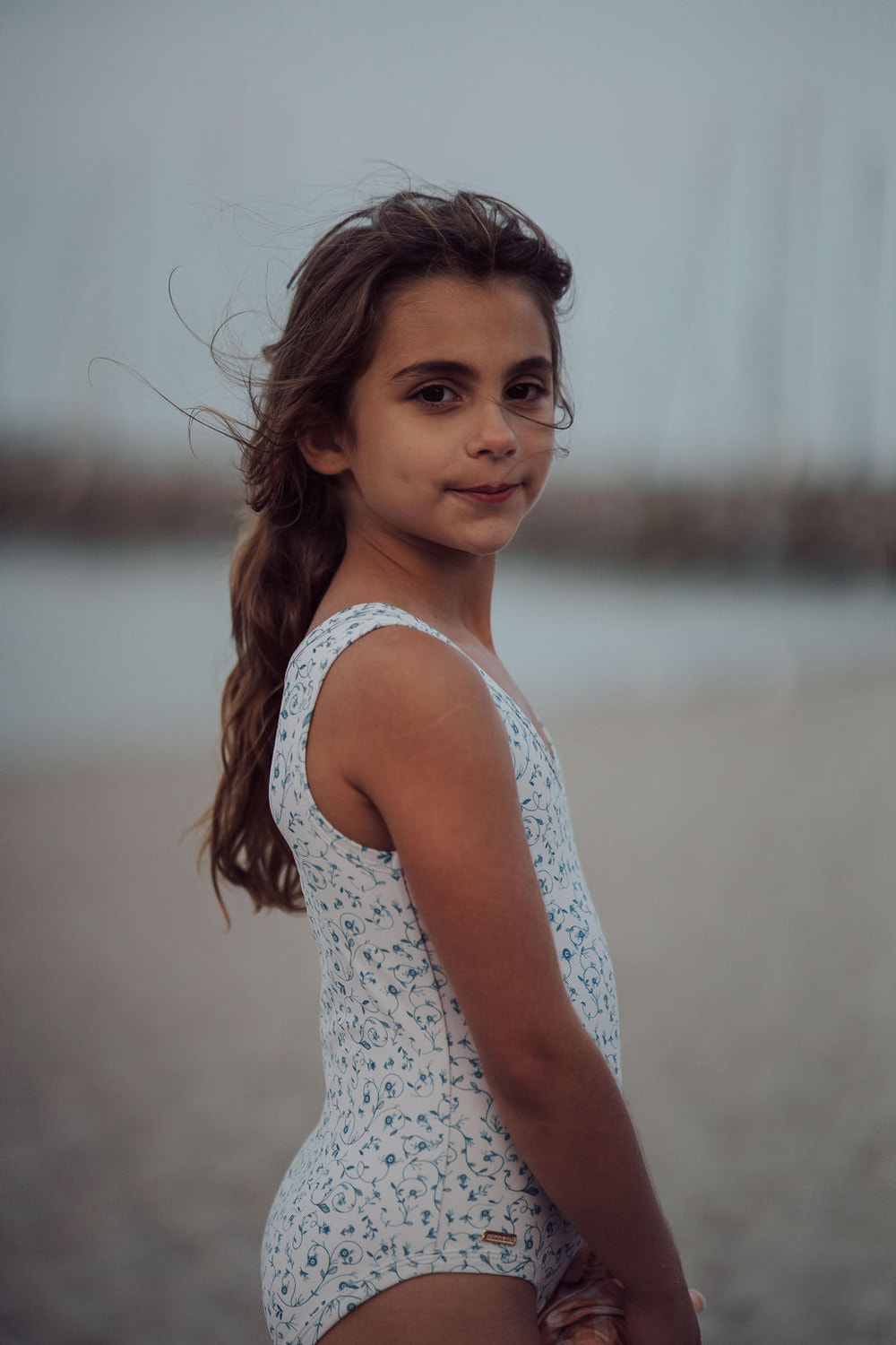 Sweetheart 1 Piece Swimsuit in Scandi Floral, UPF protection, eco-friendly recycled material for babies.