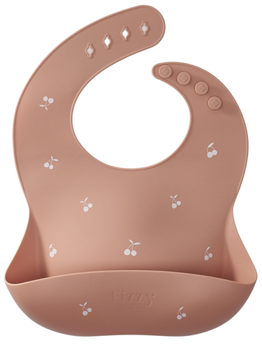 Baby Silicone Bib (Muted Pink Cherry) - MOOGCO Baby