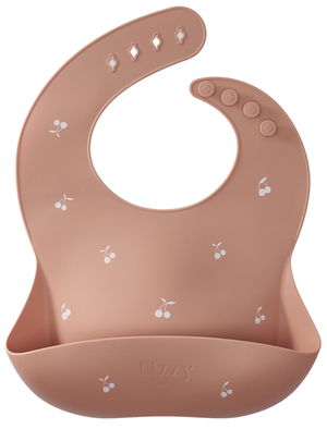 Baby Silicone Bib (Muted Pink Cherry)