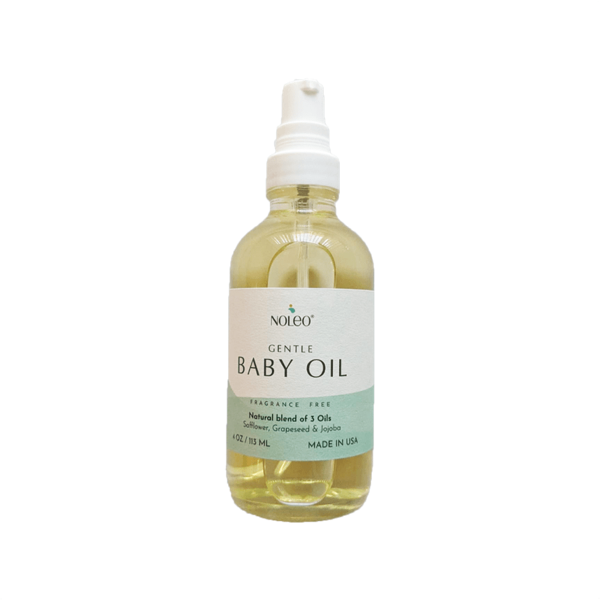 Noleo Gentle Baby Oil: Natural massage oil that relaxes your baby and gently nourishes skin. 4oz glass bottle