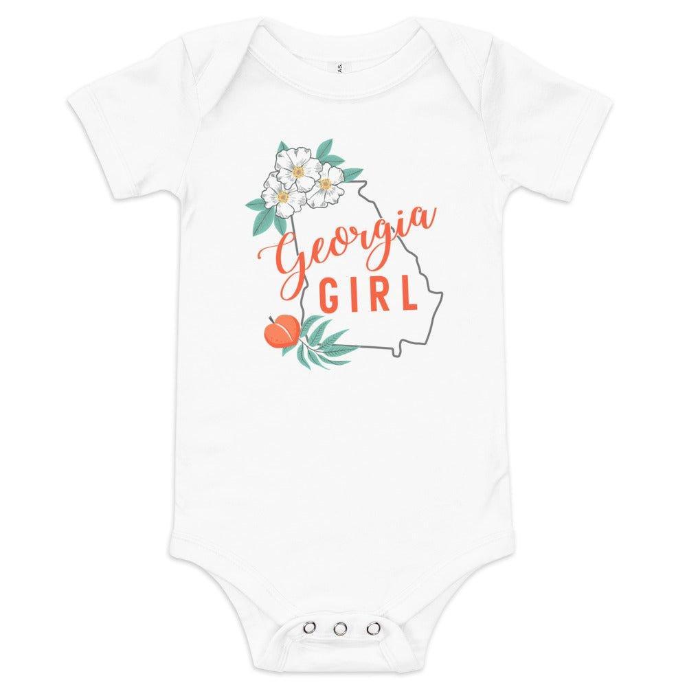 Georgia Girl short sleeve onesie for babies, featuring a cute design and soft fabric, perfect for everyday wear.