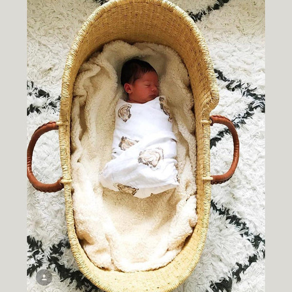 Gift Set: Aw Shucks! Oyster Baby Muslin Swaddle Blanket and Burp Cloth/Bib Combo