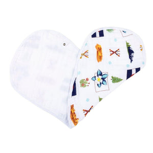 Gift Set: Colorado Baby Muslin Swaddle Blanket and Burp Cloth/Bib Combo