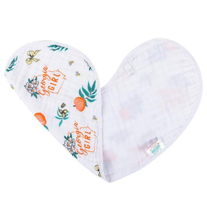 Gift Set: Georgia Girl Muslin Swaddle Blanket and Burp Cloth/Bib Combo