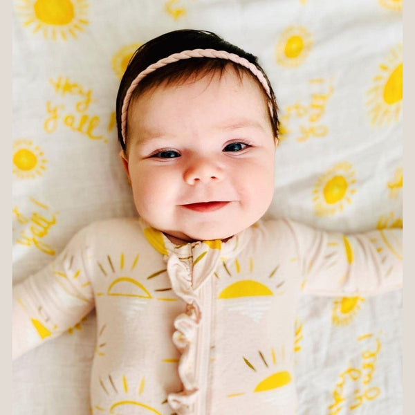 Gift Set: Hey Y'all Baby Muslin Swaddle Blanket and Burp Cloth/Bib Combo