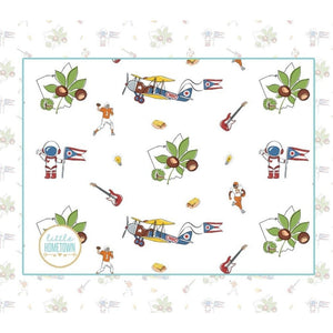 Gift Set: Ohio Baby Muslin Swaddle Receiving Blanket and Burp Cloth / Bib Combo