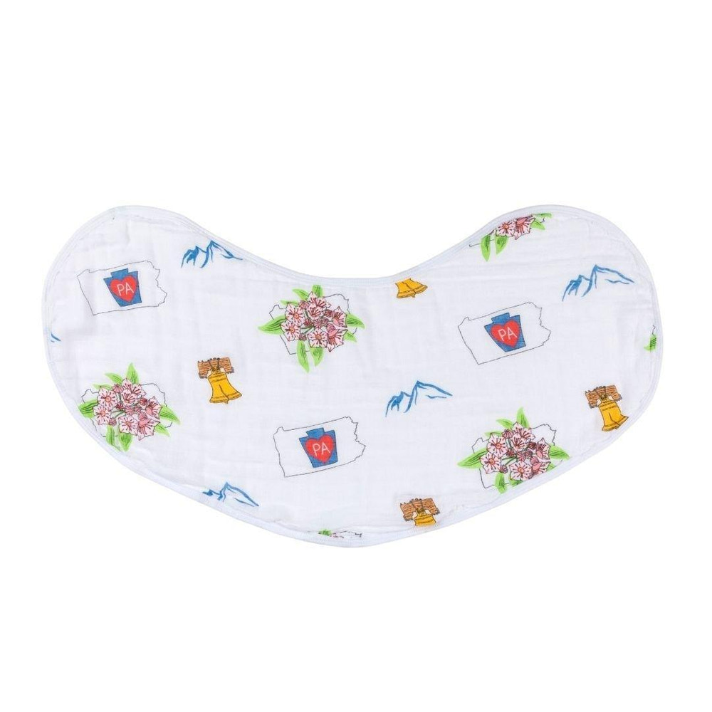 Pennsylvania Baby Muslin Swaddle Blanket and Burp Cloth/Bib Combo gift set for infants, perfect for cozy comfort.