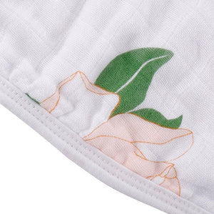 Gift Set: Southern Magnolia Baby Muslin Swaddle Blanket and Burp Cloth/Bib Combo