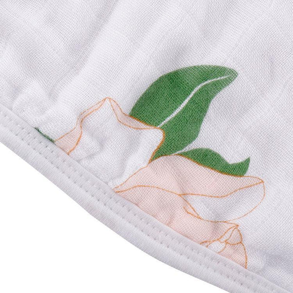 Gift Set: Southern Magnolia Baby Muslin Swaddle Blanket and Burp Cloth/Bib Combo
