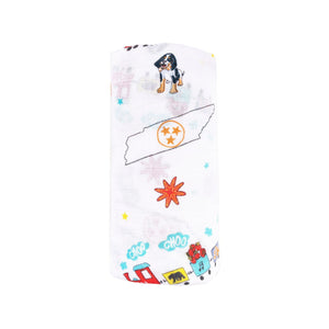 Gift Set: Tennessee Baby Muslin Swaddle Blanket and Burp Cloth/Bib Combo