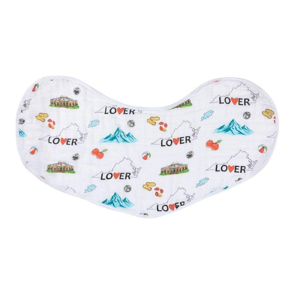 Gift Set: Virginia Baby Muslin Swaddle Blanket and Burp Cloth/Bib Combo