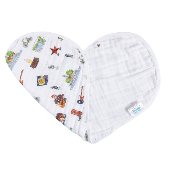GiftSet: Austin Baby Muslin Swaddle Blanket and Burp Cloth/Bib Combo