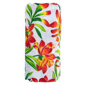 GiftSet: Prairie Fire Baby Muslin Swaddle Blanket and Burp Cloth/Bib Combo